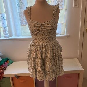 Altar'd State Blue Floral Tiered Mini Dress